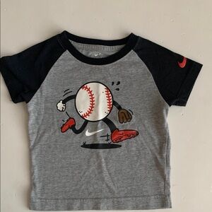 Nike Kids Baseball Graphic Tee - Gray and Black